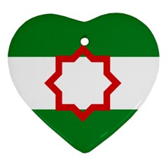 Nationalist Andalusian Flag Heart Ornament (two Sides) by abbeyz71