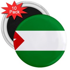 Flag Of Andalucista Youth Wing Of Andalusian Party 3  Magnets (10 Pack)  by abbeyz71