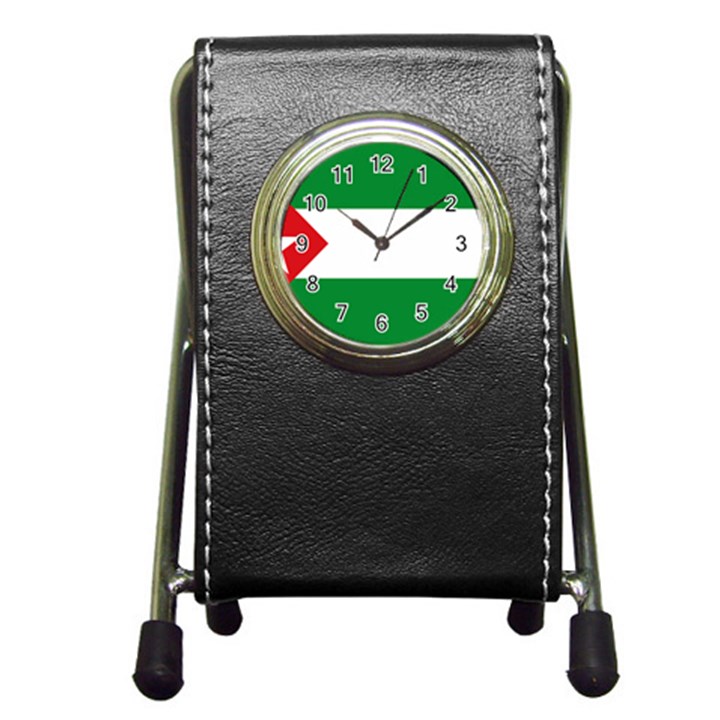 Flag of Andalucista Youth Wing of Andalusian Party Pen Holder Desk Clock