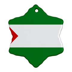 Flag Of Andalucista Youth Wing Of Andalusian Party Snowflake Ornament (two Sides) by abbeyz71