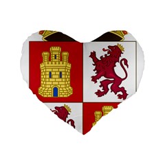 Coat Of Arms Of Castile And León Standard 16  Premium Flano Heart Shape Cushions by abbeyz71