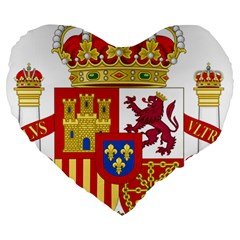 Coat Of Arms Of Spain Large 19  Premium Heart Shape Cushions by abbeyz71