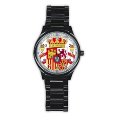 Coat Of Arms Of Spain Stainless Steel Round Watch