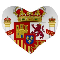 Coat Of Arms Of Spain Large 19  Premium Flano Heart Shape Cushions