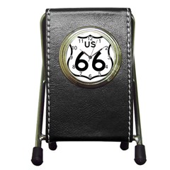 Route 66 Pen Holder Desk Clock