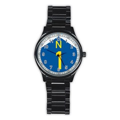 South Africa National Route N1 Marker Stainless Steel Round Watch by abbeyz71