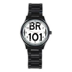 Brasil Br-101 Transcoastal Highway Stainless Steel Round Watch by abbeyz71