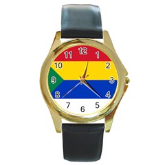 Druze Flag  Round Gold Metal Watch by abbeyz71