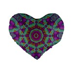 Water Garden Lotus Blossoms In Sacred Style Standard 16  Premium Flano Heart Shape Cushions Front