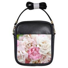 Pink And White Flowers Girls Sling Bag by bloomingvinedesign