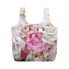 Pink And White Flowers Full Print Recycle Bag (m) by bloomingvinedesign