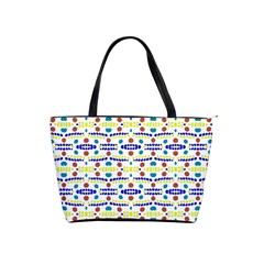 Retro Blue Yellow Brown Teal Dot Pattern Classic Shoulder Handbag