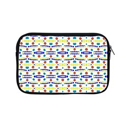 Retro Blue Yellow Brown Teal Dot Pattern Apple Macbook Pro 13  Zipper Case by BrightVibesDesign