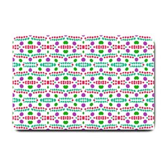 Retro Purple Green Pink Pattern Small Doormat  by BrightVibesDesign