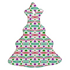 Retro Purple Green Pink Pattern Christmas Tree Ornament (two Sides) by BrightVibesDesign