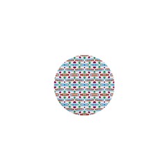 Retro Pink Green Blue Orange Dots Pattern 1  Mini Buttons by BrightVibesDesign