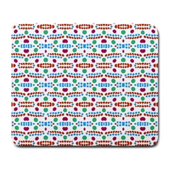 Retro Pink Green Blue Orange Dots Pattern Large Mousepads by BrightVibesDesign