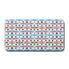 Retro Pink Green Blue Orange Dots Pattern Medium Bar Mats by BrightVibesDesign