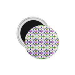 Retro Blue Purple Green Olive Dot Pattern 1 75  Magnets by BrightVibesDesign