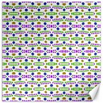 Retro Blue Purple Green Olive Dot Pattern Canvas 16  x 16  15.2 x15.41  Canvas - 1