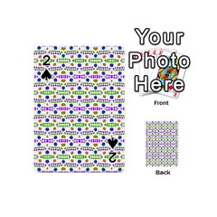 Retro Blue Purple Green Olive Dot Pattern Playing Cards 54 (mini) by BrightVibesDesign