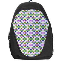 Retro Blue Purple Green Olive Dot Pattern Backpack Bag