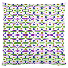 Retro Blue Purple Green Olive Dot Pattern Large Flano Cushion Case (two Sides) by BrightVibesDesign