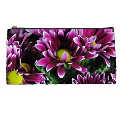 Maroon And White Mums Pencil Cases