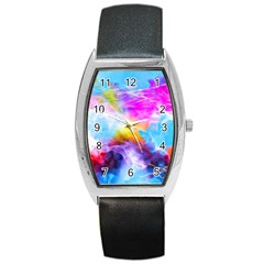 Background Drips Fluid Colorful Barrel Style Metal Watch by Sapixe