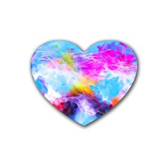 Background Drips Fluid Colorful Heart Coaster (4 Pack)  by Sapixe