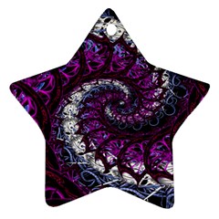 Fractal Background Swirl Art Skull Star Ornament (two Sides) by Sapixe