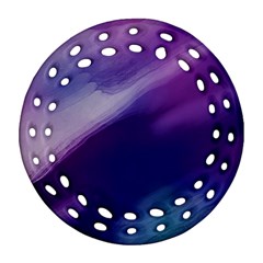 Purple Background Art Abstract Watercolor Ornament (round Filigree)
