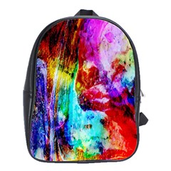 Background Art Abstract Watercolor School Bag (Large)