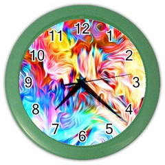 Background Drips Fluid Colorful Color Wall Clock