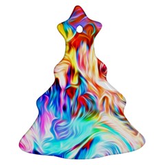 Background Drips Fluid Colorful Christmas Tree Ornament (two Sides) by Sapixe