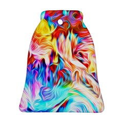 Background Drips Fluid Colorful Bell Ornament (two Sides)