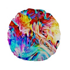 Background Drips Fluid Colorful Standard 15  Premium Flano Round Cushions