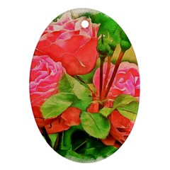 Figure Watercolor Art Nature Ornament (oval)