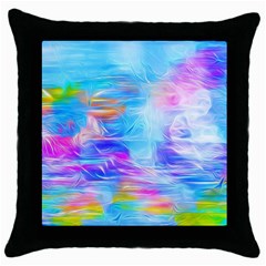 Background Drips Fluid Colorful Throw Pillow Case (Black)