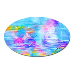 Background Drips Fluid Colorful Oval Magnet