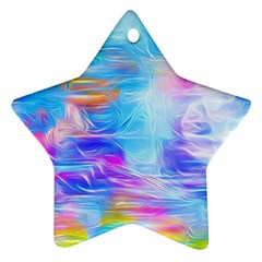 Background Drips Fluid Colorful Star Ornament (Two Sides)