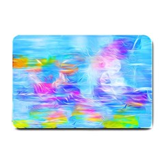 Background Drips Fluid Colorful Small Doormat  by Sapixe