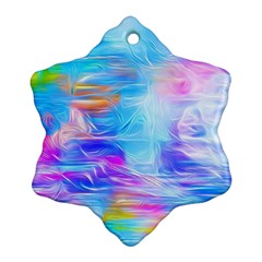 Background Drips Fluid Colorful Ornament (Snowflake)