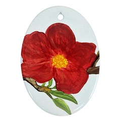 Deep Plumb Blossom Oval Ornament (two Sides) by lwdstudio