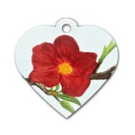 Deep Plumb Blossom Dog Tag Heart (Two Sides) Back