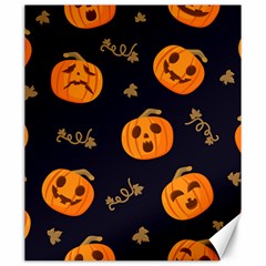 Funny Scary Black Orange Halloween Pumpkins Pattern Canvas 20  X 24  by HalloweenParty