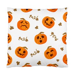 Funny Spooky Halloween Pumpkins Pattern White Orange Standard Cushion Case (one Side) by HalloweenParty