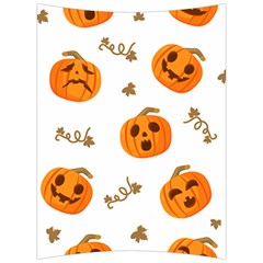 Funny Spooky Halloween Pumpkins Pattern White Orange Back Support Cushion