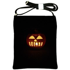 Funny Spooky Scary Halloween Pumpkin Jack O Lantern Shoulder Sling Bag by HalloweenParty