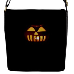 Funny Spooky Scary Halloween Pumpkin Jack O Lantern Flap Closure Messenger Bag (s) by HalloweenParty